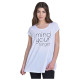 Target Γυναικεία κοντομάνικη μπλούζα Long T-Shirt "A" Line Single Jersey "Mind"